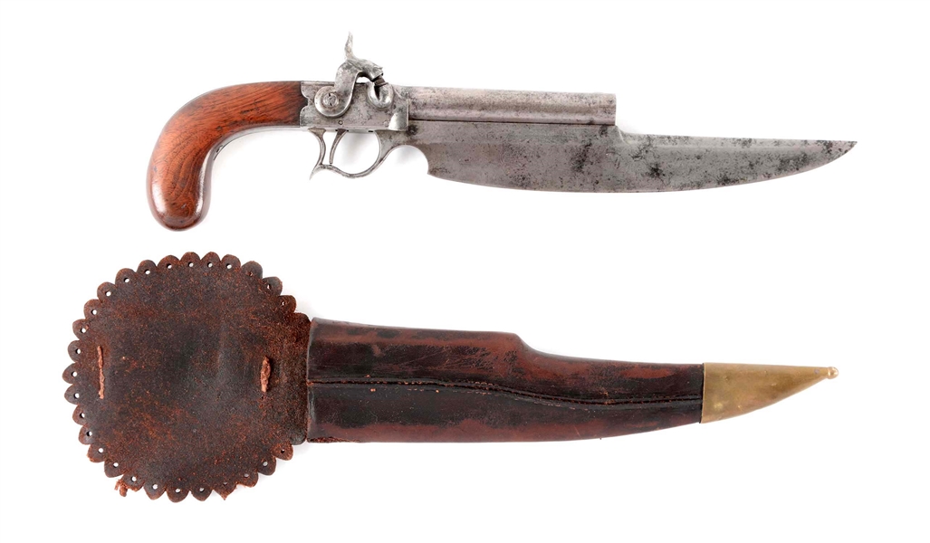 (A) FINE LARGE SIZE PERCUSSION ELGIN CUTLASS PISTOL BY MORRILL, MOSMAN, AND BLAIR.