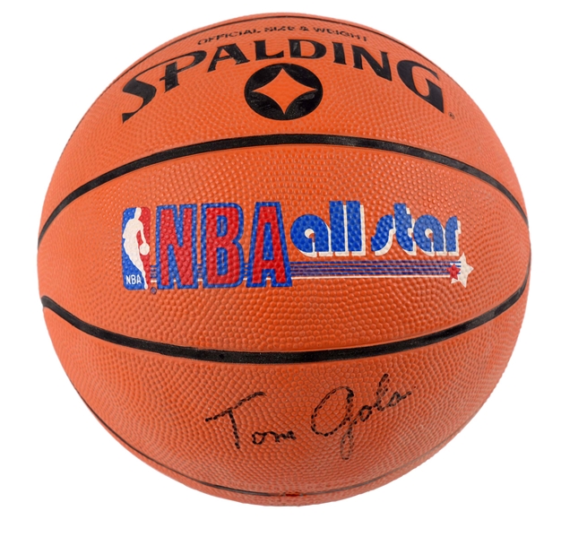 TOM GOLA AUTOGRAPHED SPALDING NBA ALLSTAR BASKETBALL.