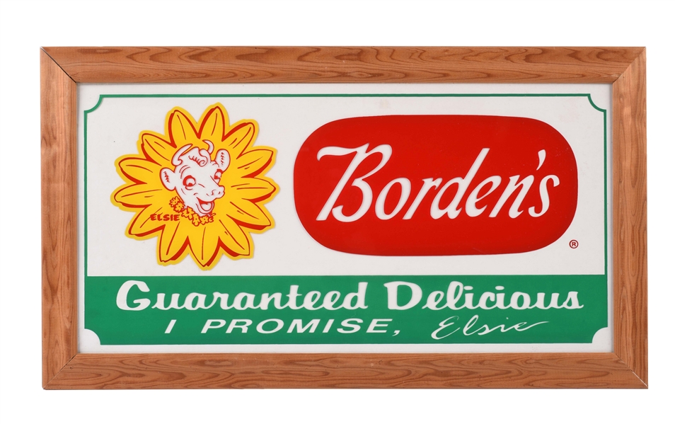 BORDENS DAIRY CARDBOARD ADVERTISING SIGN.