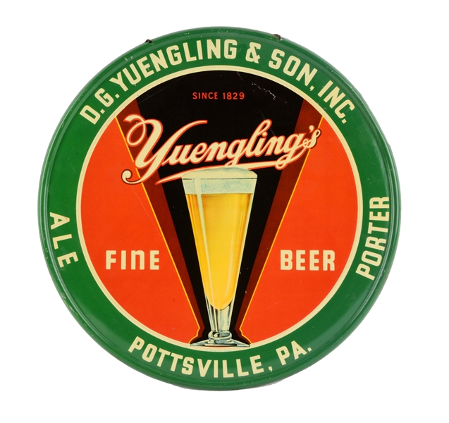 D.G. YUENGLING & SON TIN ADVERTISING BEER SIGN. 