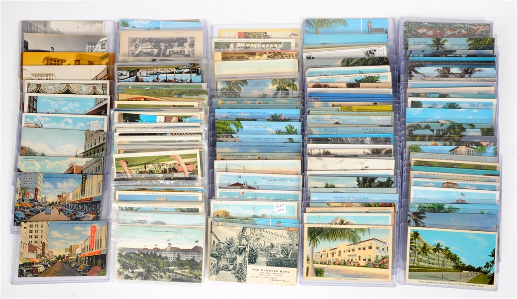 LARGE LOT OF PALM BEACH & WEST PALM BEACH POST CARDS. 