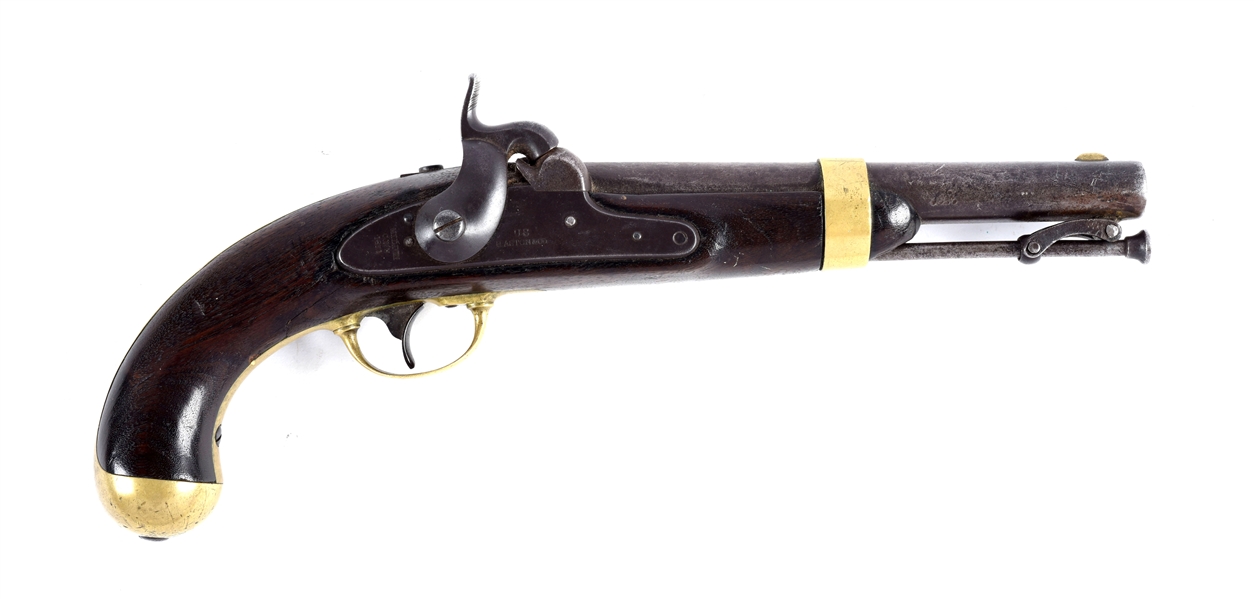 (A) U.S. MODEL 1842 SINGLE SHOT PERCUSSION PISTOL BY ASTON.