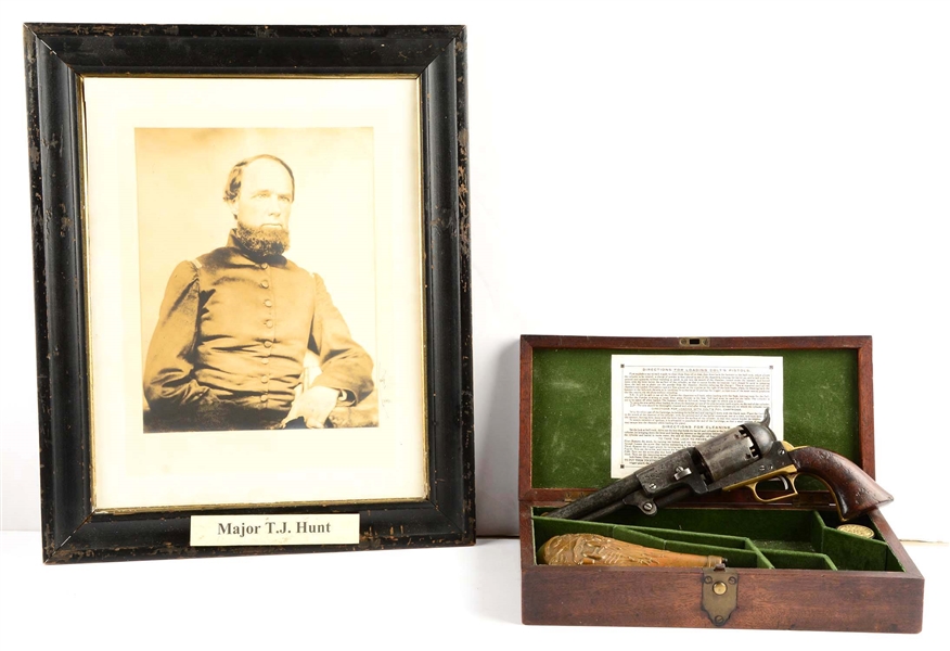 (A) IDENTIFIED CASED COLT MODEL 1847 2ND MODEL DRAGOON SINGLE ACTION PERCUSSION REVOLVER.