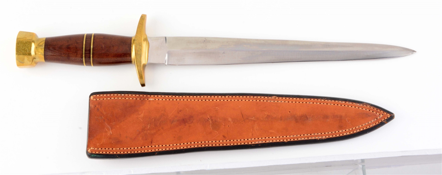 J.N. COOPER LARGE FIGHTER W/ DOUBLE EDGE DAGGER BLADE. 