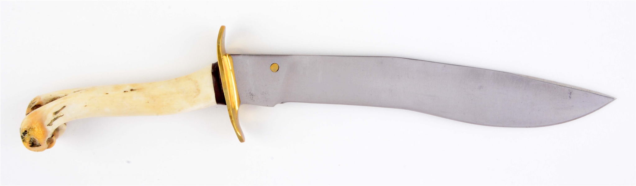 COOPER FIGHTER WITH BONE HANDLE AND CURVED BLADE.