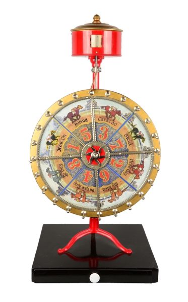 **HORSE RACE THEMED TABLE TOP GAMING WHEEL.