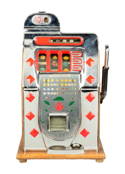 **10¢ MILLS DIAMOND FRONT SLOT MACHINE. 