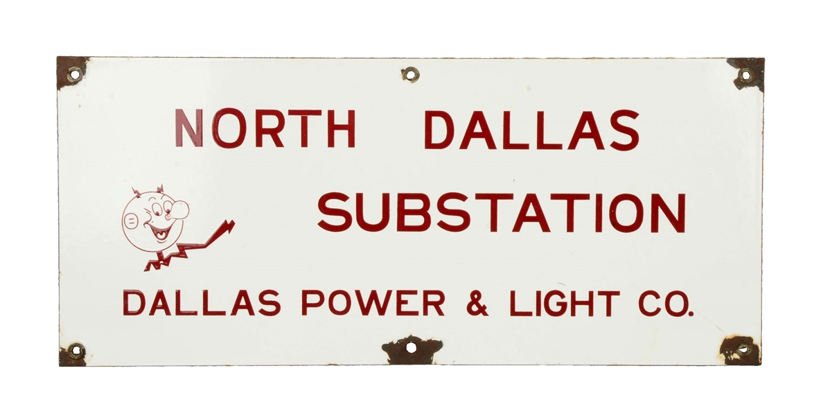  NORTH DALLAS SUBSTATION REDDY KILOWATT ADVERTISEMENT SIGN.