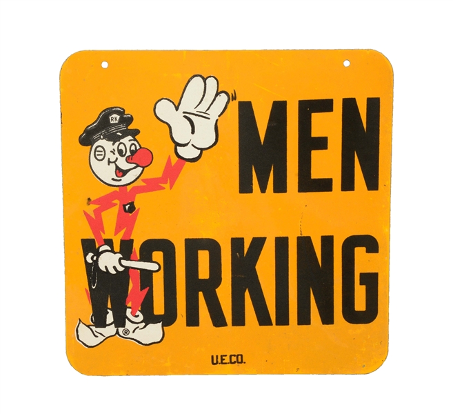 REDDY KILOWATT "MEN WORKING" SIGN.