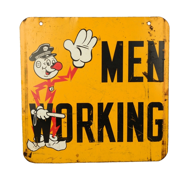 REDDY KILOWATT "MEN WORKING" ADVERTISING SIGN. 