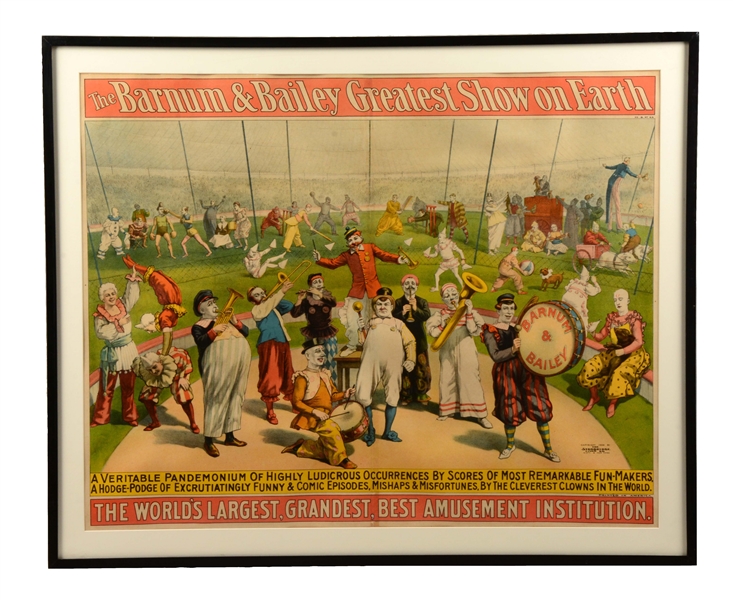 BARNUM & BAILEY ORIGINAL CIRCUS ADVERTISING POSTER.