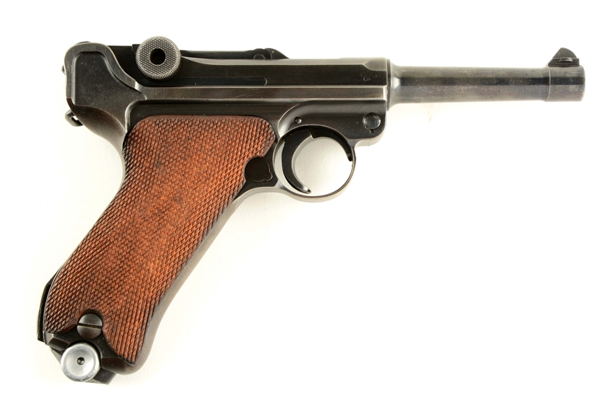 (C) POLICE MAUSER BANNER 1939 DATED LUGER SEMI-AUTOMATIC PISTOL.