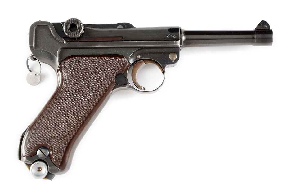 (C) KRIEGHOFF POST-WAR EXTERNALLY NUMBERED LUGER SEMI-AUTOMATIC PISTOL WITH HOLSTER.