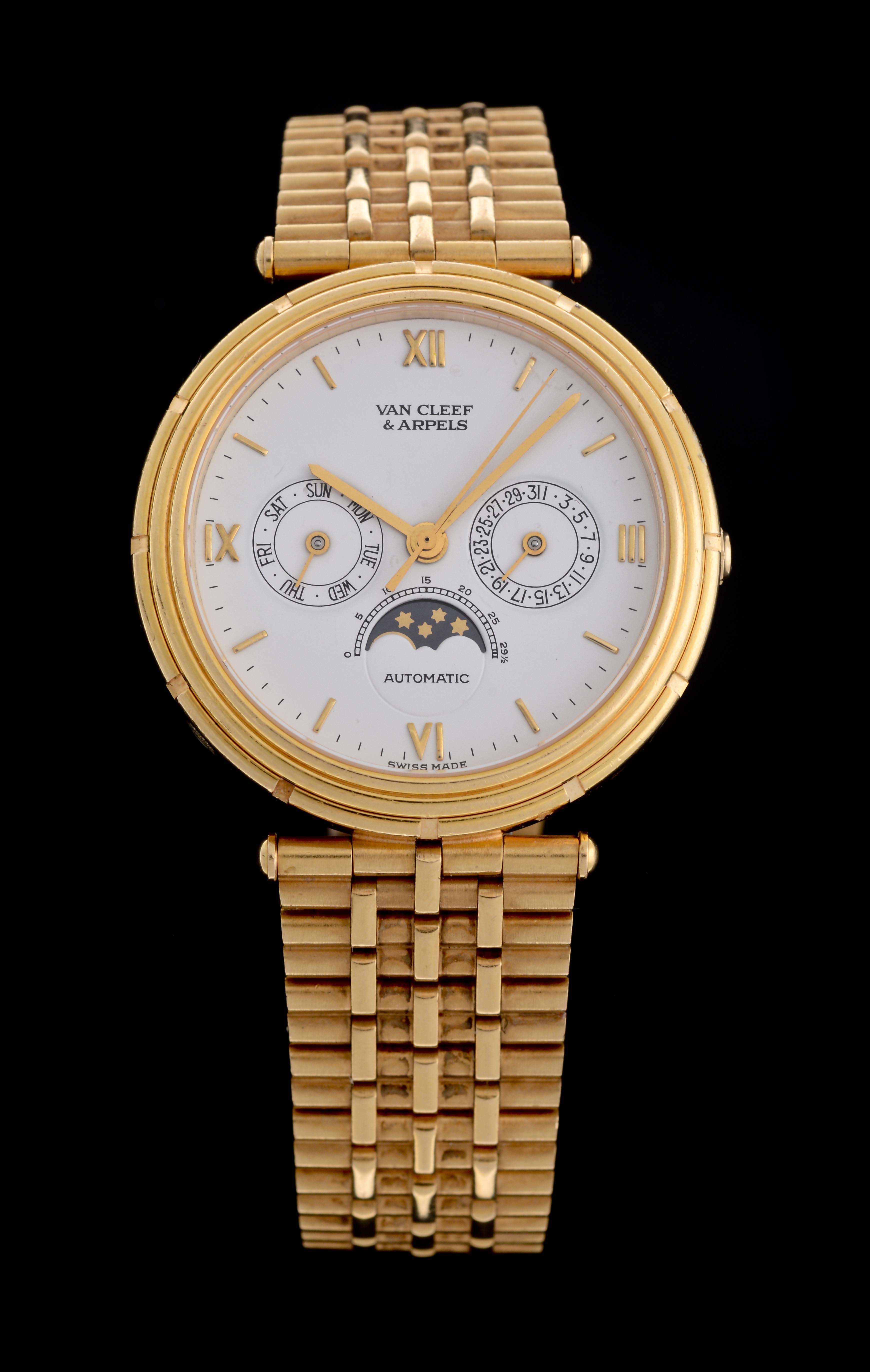 Lot Detail - VAN CLEEF & ARPELS 18K YELLOW GOLD MOONPHASE PERPETUAL ...