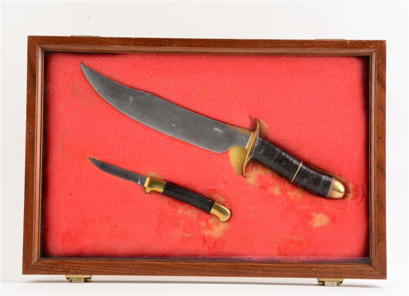 LOT OF 2: J.N. COOPER CUSTOM CARVER & BIRD/TROUT KNIFE. 