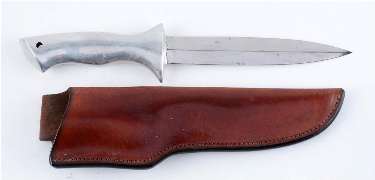 J.N. COOPER FIGHTING KNIFE WITH ALUMINUM HANDLE.