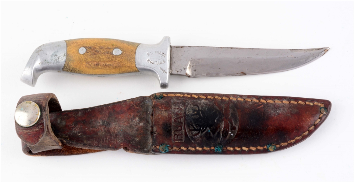R.H. RUANA SMALL STAG HUNTER 11A LITTLE KNIFE STAMP.