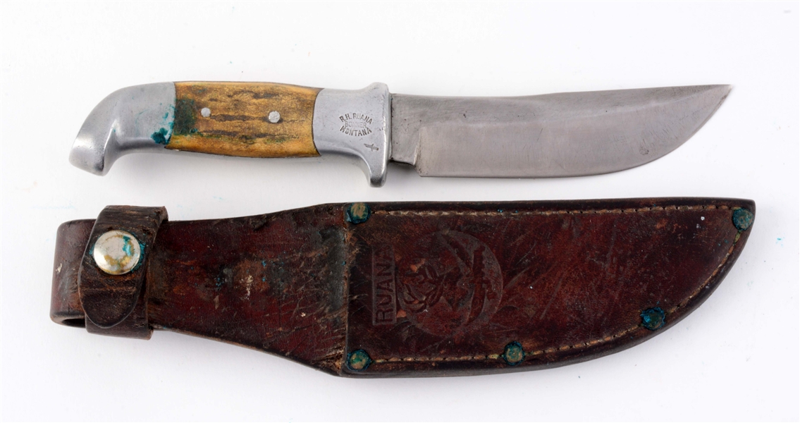 R.H. RUANA STAG HUNTER LITTLE KNIFE STAMP. 