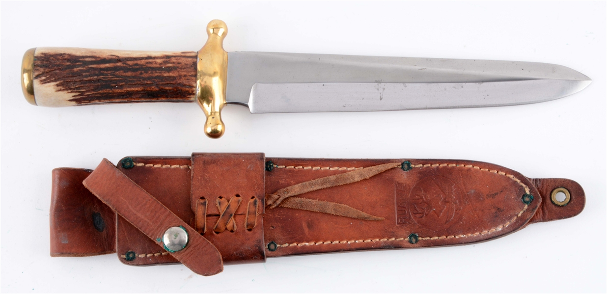 R.H. RUANA 42D CONTEMPORARY SPEAR POINT BOWIE WITH "M" MARK.