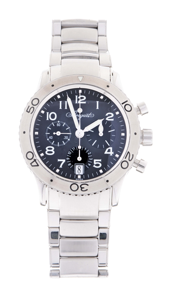 BREGUET STAINLESS STEEL TYPE XX CHRONOGRAPH AUTOMATIC TRANSATLANTIQUE MENS REFERENCE 3820 CASE SERIAL 81483