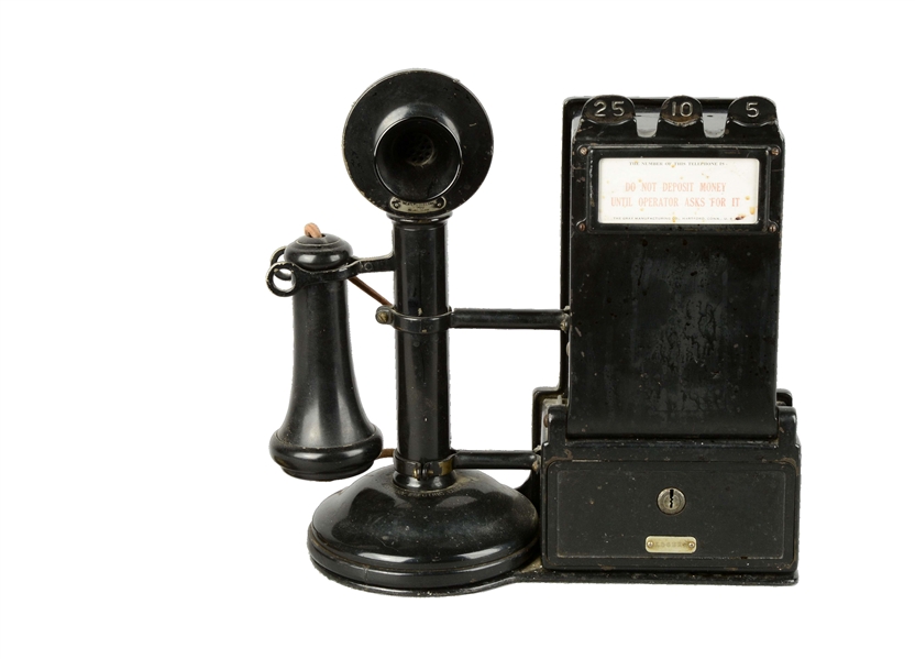 EARLY MULTI-COIN WESTERN ELECTRIC PAY PHONE. 