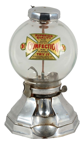 1¢ STANDARD MFG. CO. GUM BALL MACHINE.