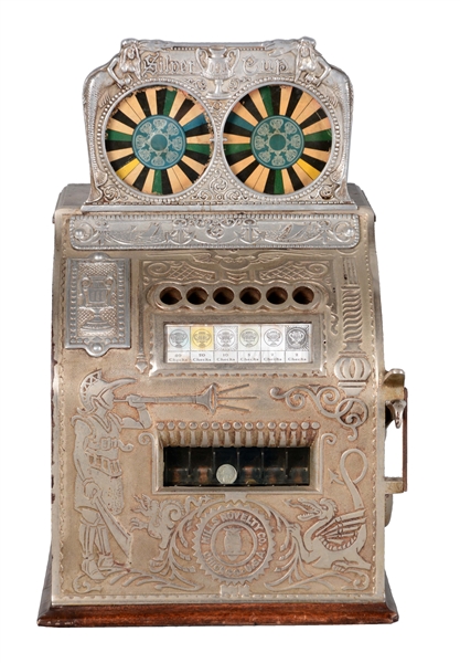 **5¢ MILLS SILVER CUP SLOT MACHINE.