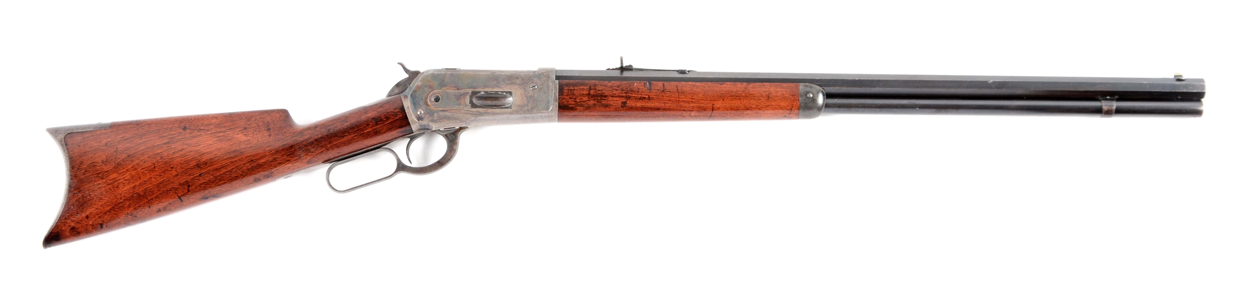 (A) FINE WINCHESTER MODEL 1886 LEVER ACTION RIFLE.