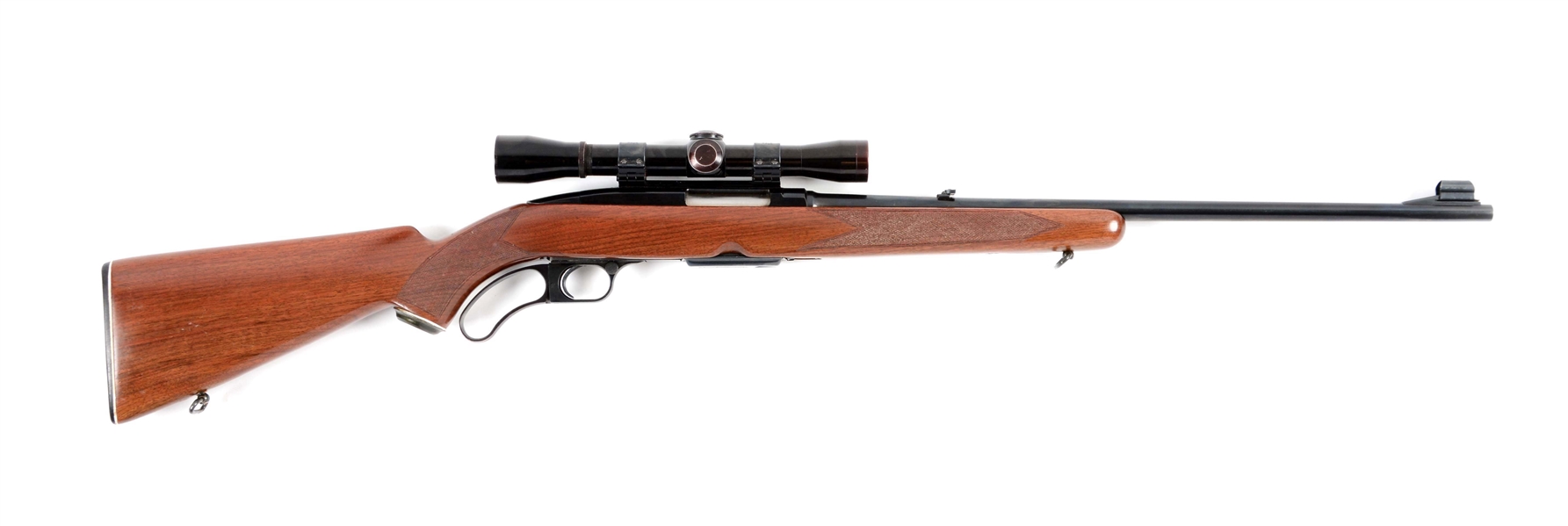 (C) WINCHESTER MODEL 88 LEVER ACTION RIFLE WITH SCOPE.