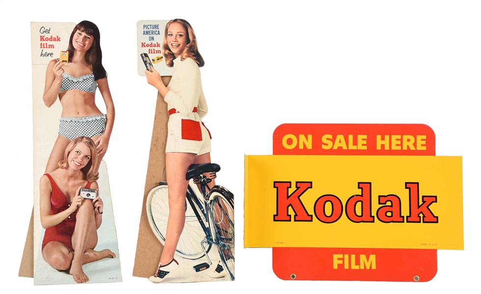 LOT OF 3: KODAK FILM ADVERTISING SIGNS.