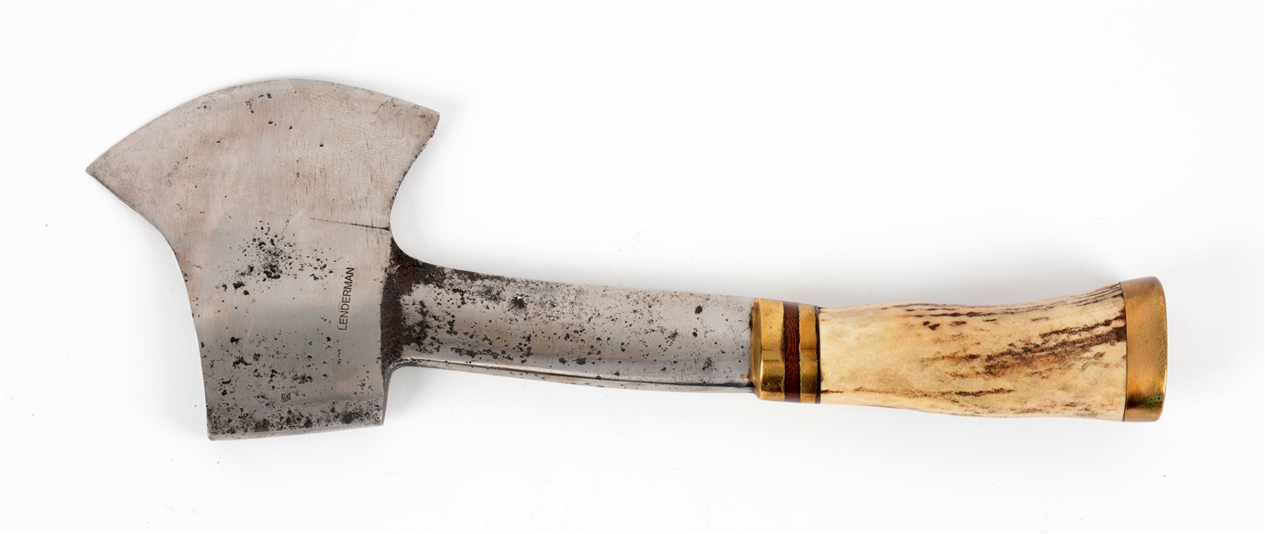 J.N. COOPER ONE OF A KIND HATCHET WITH STAG HANDLE.
