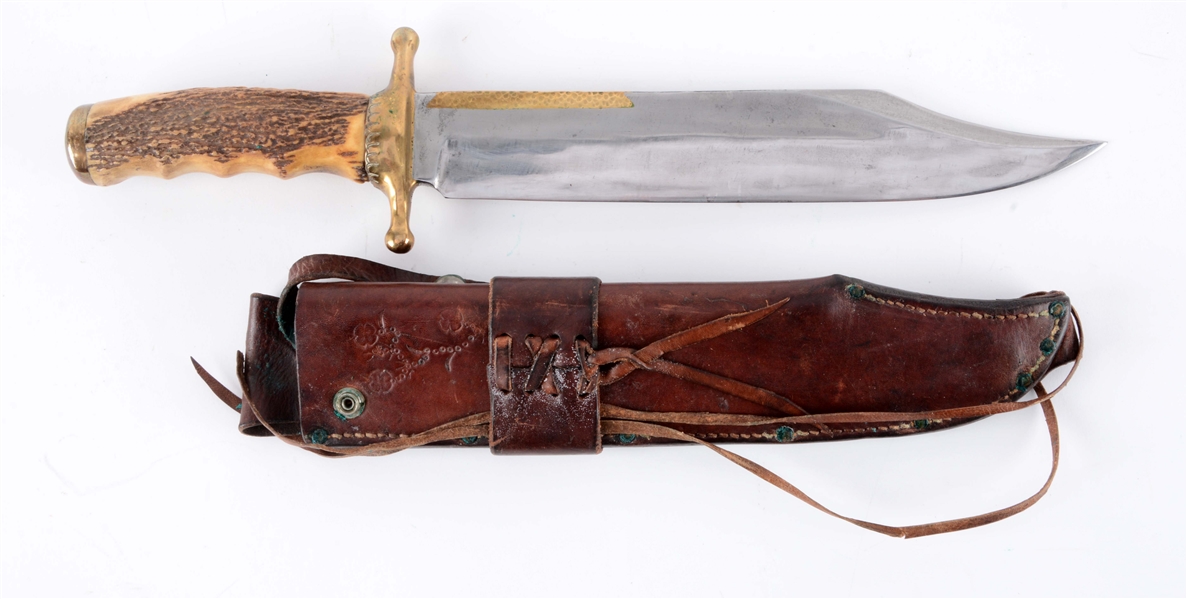 R.H. RUANA 38 C.M. KNIFE WITH SHEATH. 