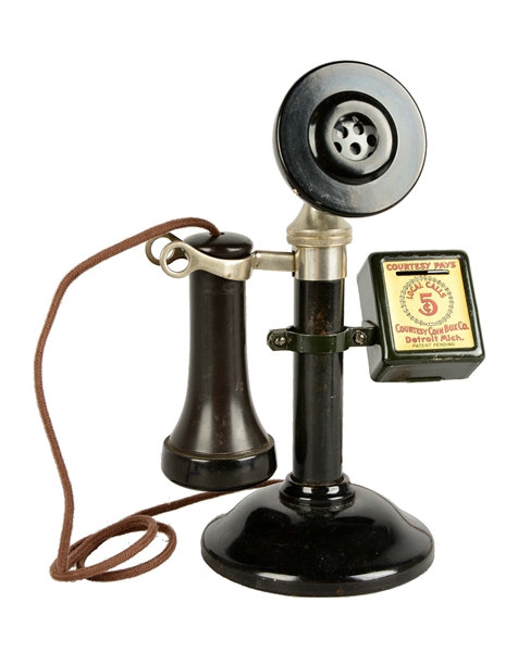 5¢ DIALESS CANDLESTICK PAY TELEPHONE.