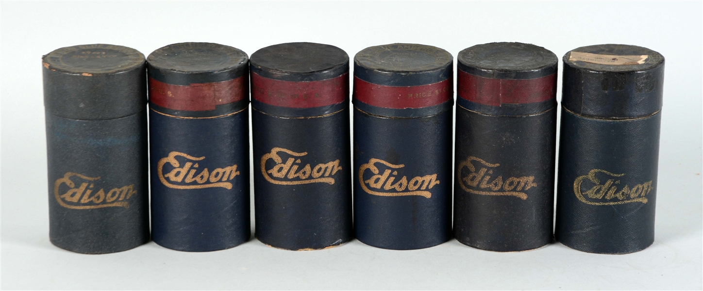 LOT OF 6: EDISON GRAND OPERA AMBEROL CYLINDER RECORDS.