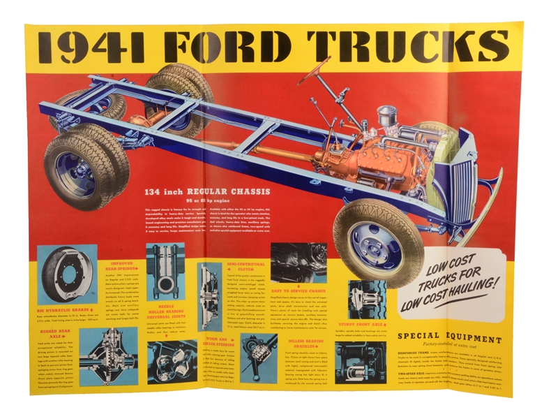 ORIGINAL 1941 FORD TRUCK SHOW ROOM POSTER.
