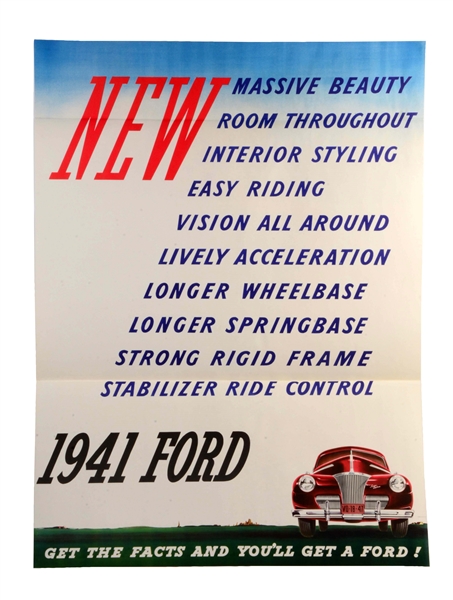 1941 FORD SHOW ROOM POSTER.