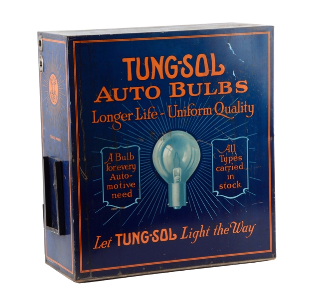 TUNG-SOL AUTO BULBS METAL COUNTER-TOP DISPLAY CABINET.