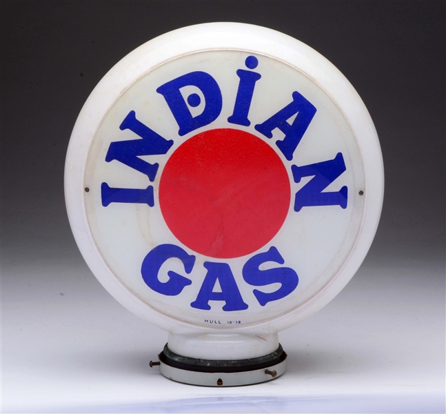 INDIAN GAS W/RED DOT LOGO 13-1/2" GLOBE LENSES.