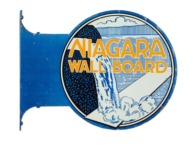 NIAGARA WALL BOARD METAL FLANGE SIGN.
