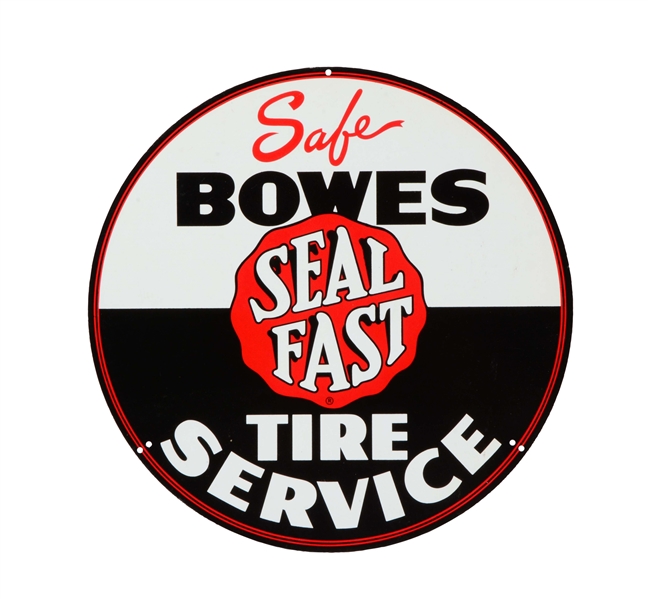 NIB BOWES SEAL FAST TIRE SERVICE METAL SIGN.