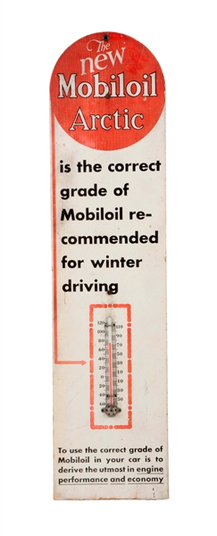 THE NEW MOBILOIL ARCTIC WOODEN THERMOMETER.