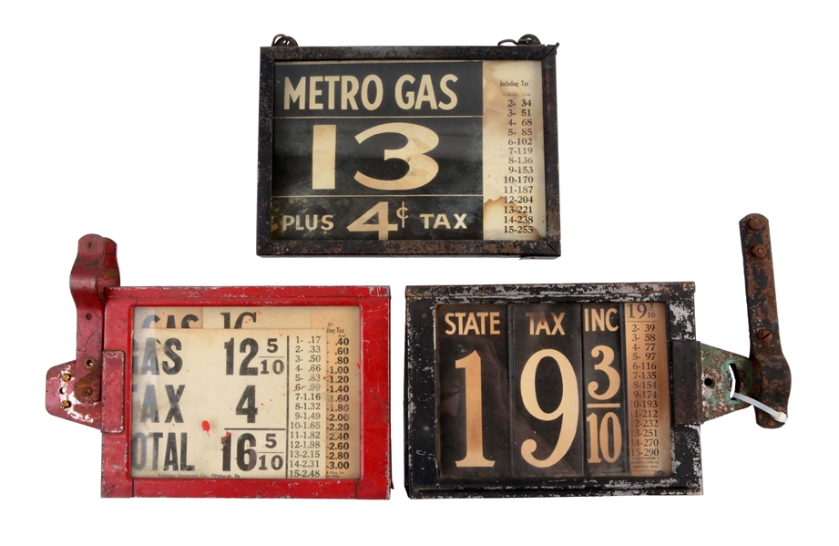 LOT OF 3: GENERIC GAS PRICER BOXES.