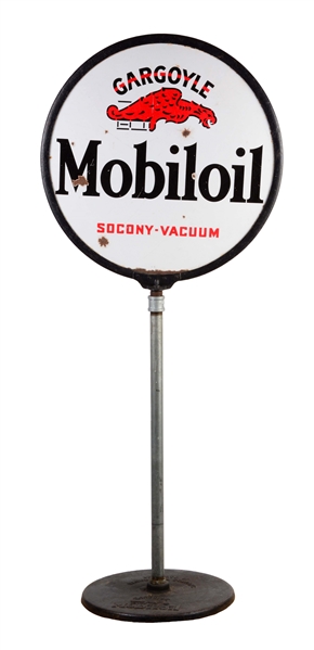 MOBILOIL GARGOYLE SOCONY VACUUM PORCELAIN SIGN.