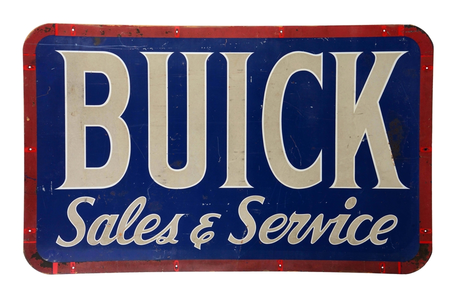 BUICK SALES & SERVICE METAL SIGN.