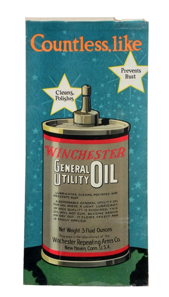 LOT OF 5: WINCHESTER GENERAL UTILITY OIL CAN POSTER SET.