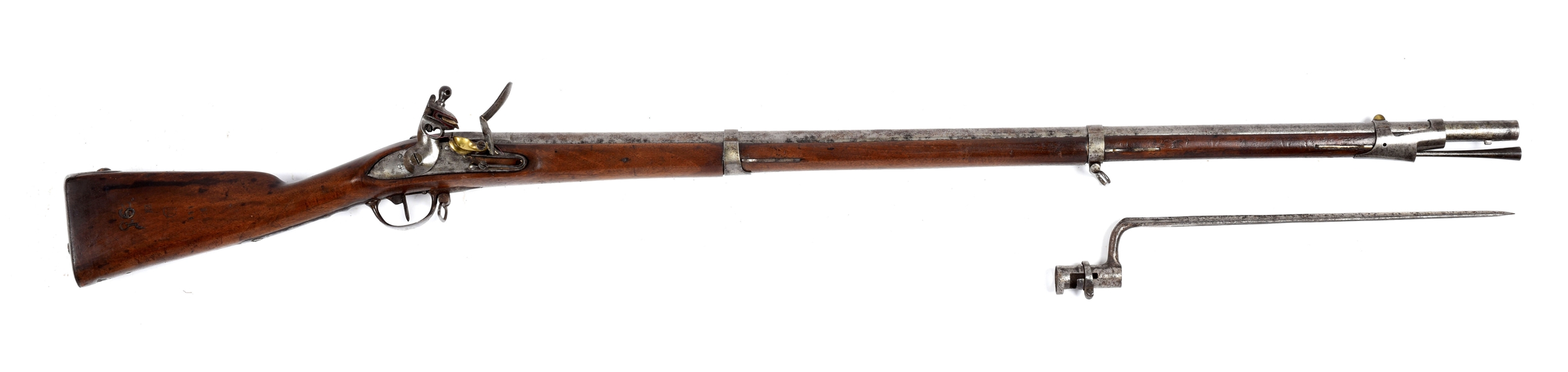 (A) NAPOLEONIC BELGIAN MADE FRENCH MODEL 1777 STYLE FLINTLOCK MUSKET WITH BAYONET.