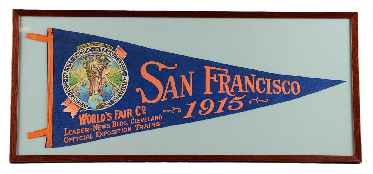 1915 SAN FRANCISCO WORLDS FAIR CO. PENNANT. 