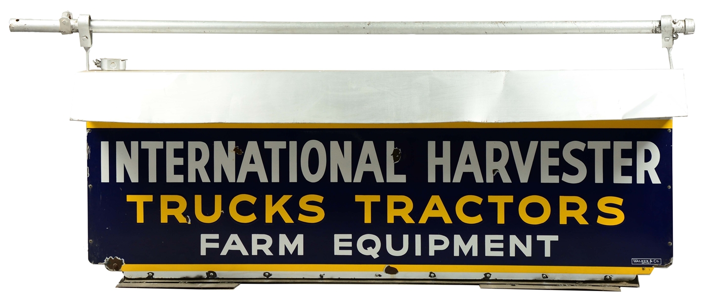 INTERNATIONAL HARVESTER TRUCKS TRACTORS FARM EQUIPMENT PORCELAIN SIGN.