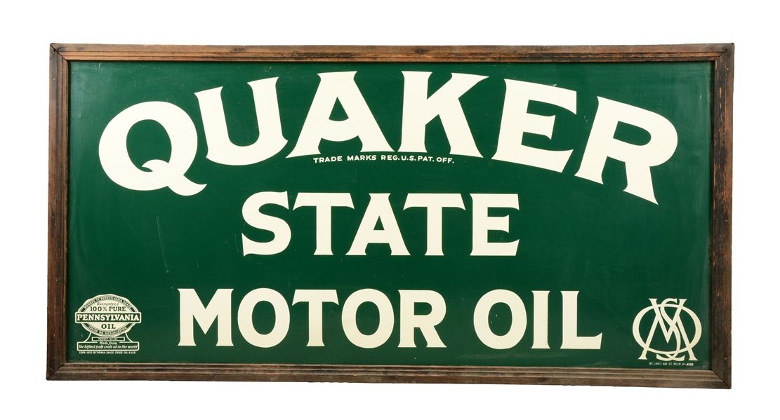 QUAKER STATE MOTOR OIL METAL SIGN.