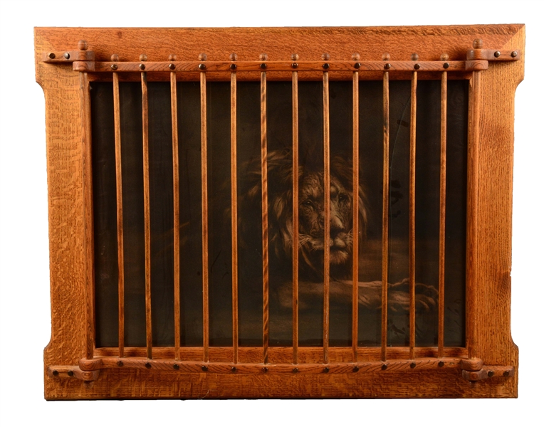 FRAMED LION PRINT. 